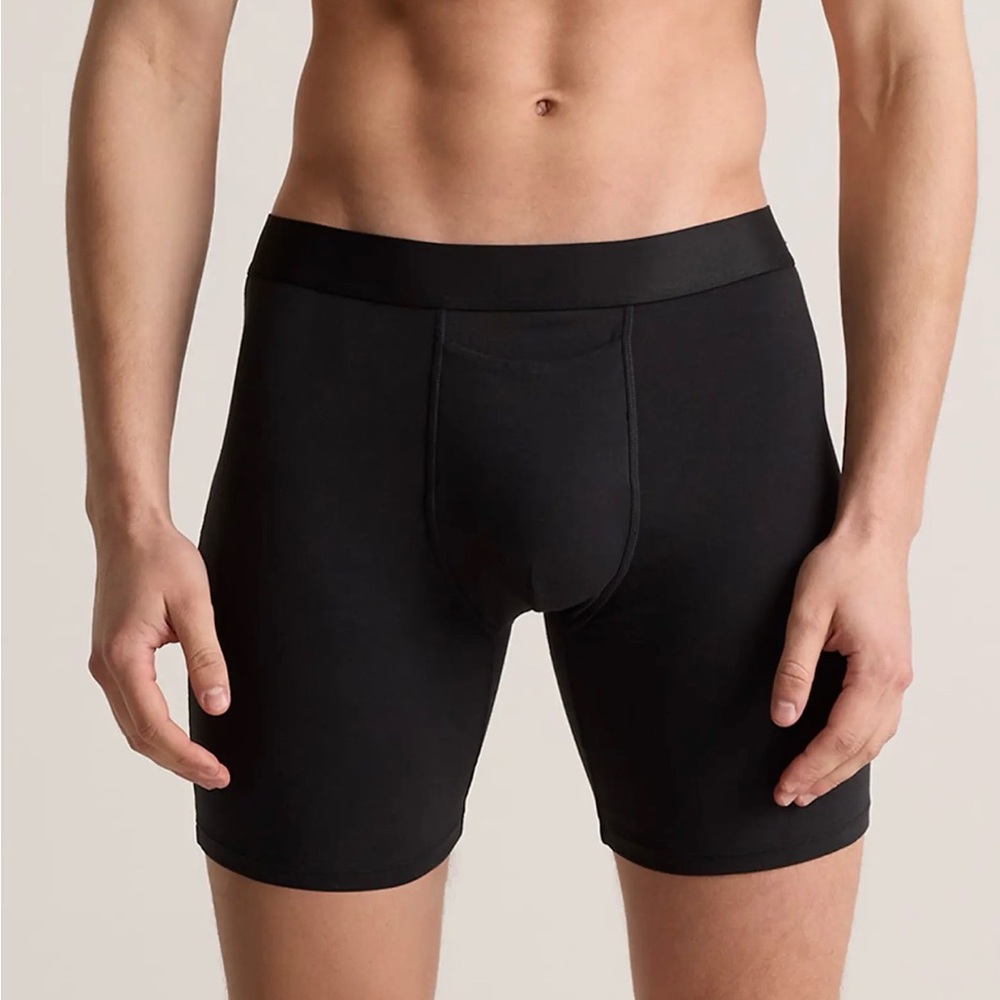 Quince Organic 6”Cotton Boxer Briefs for Men Black 3 pack Size Small y868